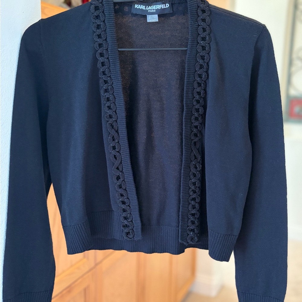 Karl Lagerfeld Elegant Black Cardigan